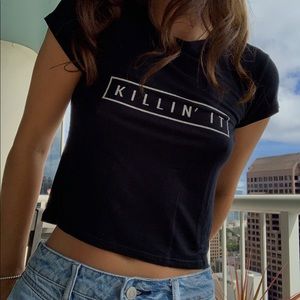 Brandy Melville “Killin’ it” crop top 🗡🖤
